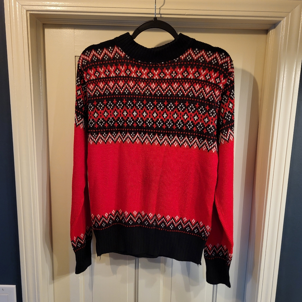 Vintage Robert Bruce Scandinavian Design Acrylic Ski Sweater Size Med